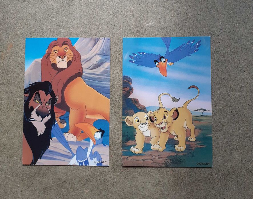 PROMOCJA Pocztówki kolekcjonerskie Disney Król Lew '90s real vintage retro
