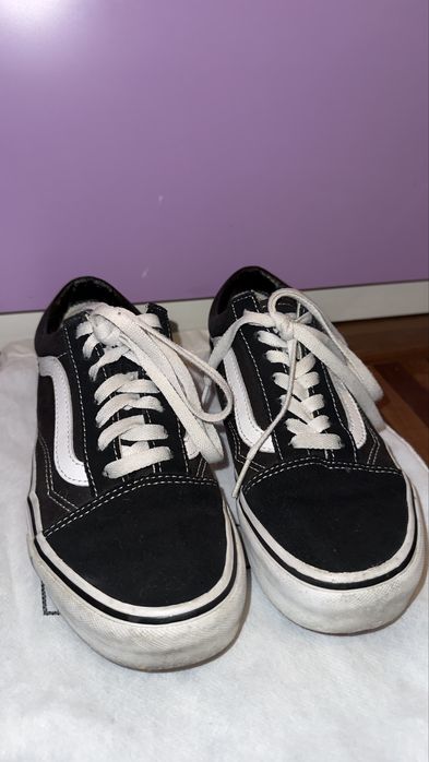 Vans pretas plataforma