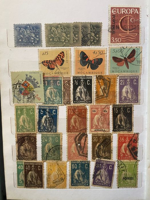 Coleção de selos raros Portugueses