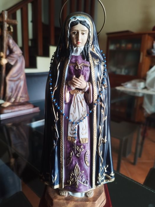 Arte sacra estátua da Nossa Senhora da Agonia 30cm