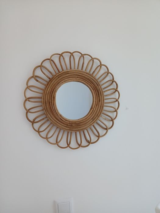 Espelho redondo ratan