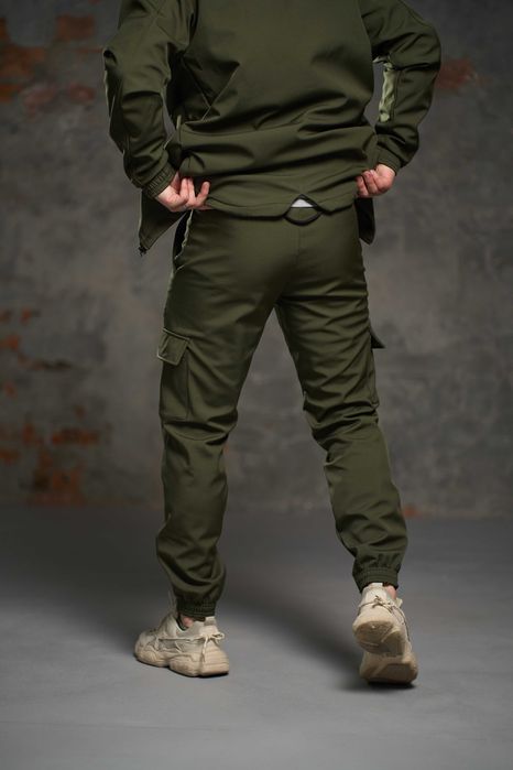 Штани карго чоловічі зимові теплі з флісом хакі