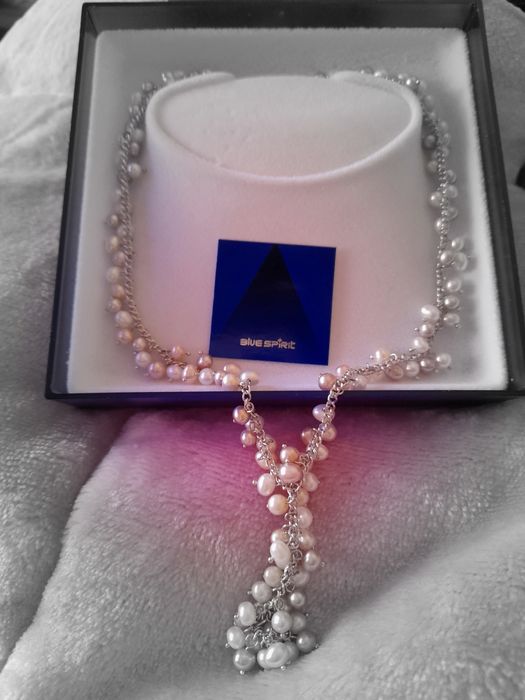 Colar de prata e pérola Italiano