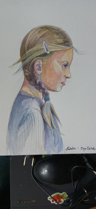 Portret na zamówienie w technice akwareli lub pasteli..