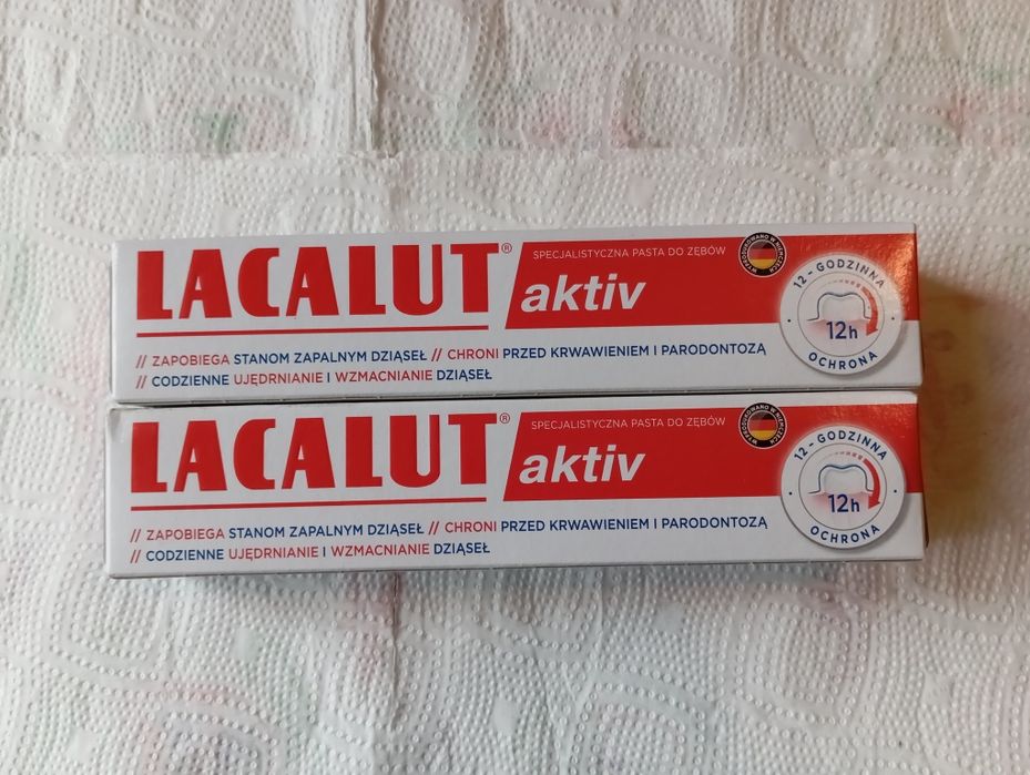Lacalut Aktiv pasta do zębów chroni przed krwawieniem paradontozą 75 ml 2 szt
