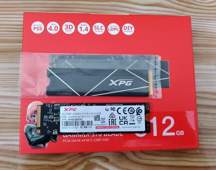 SSD XPG Gammix S70 Blade 512GB/PCIe 4.0/DRAM/3D-NAND TLC