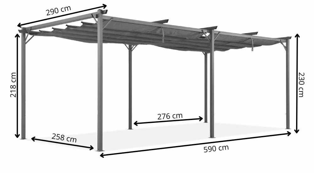 Pergola tarasowa z roletami 3 x 6m