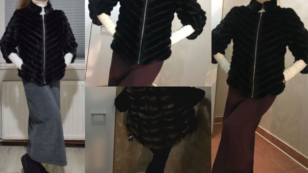 Luksusowa kurtka z naturalnej norki | futro damskie | rozmiar 42