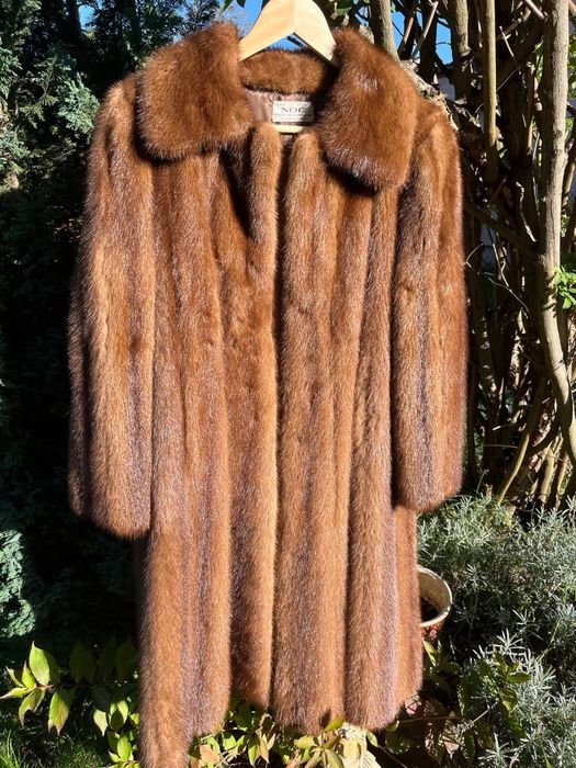 Хутряне норкове пальто | «шуба», натуральне, вінтаж, європейське