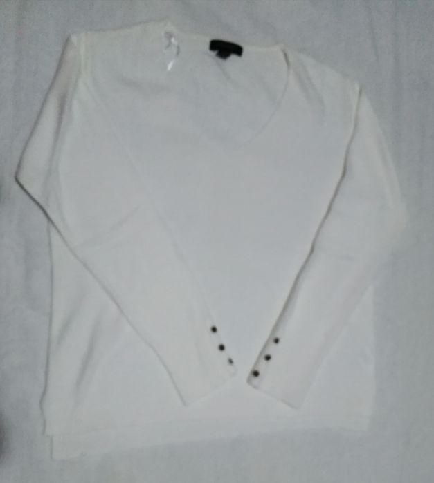 SALDOS - Camisola de Malha, Branca. Muito macia