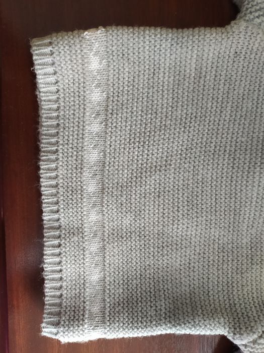 Camisola em tricot 3 meses em cinza e branco