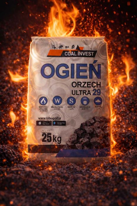 Węgiel Coal Ogień Orzech Ultra 1000kg SZYBKA WYSYŁKA