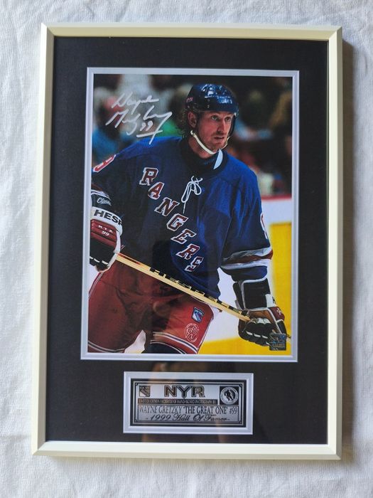 Moldura NHL New York Rangers Wayne Gretzky com Autógrafo (A4)