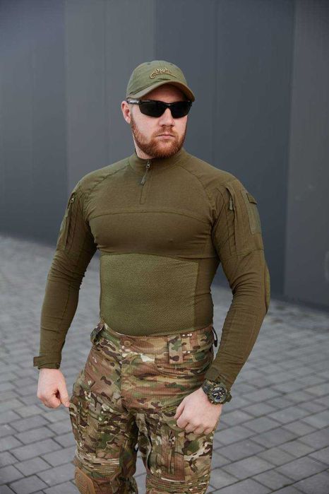 Тактична військова чоловіча бойова сорочка убакс Tactical Олива S-3XL