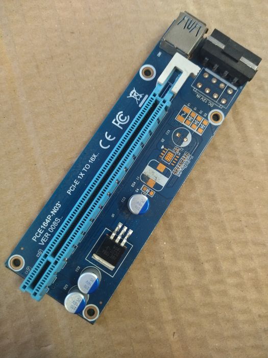 Riser rev. 008S PCI-E 1x to 16x 6 pin (A10*)