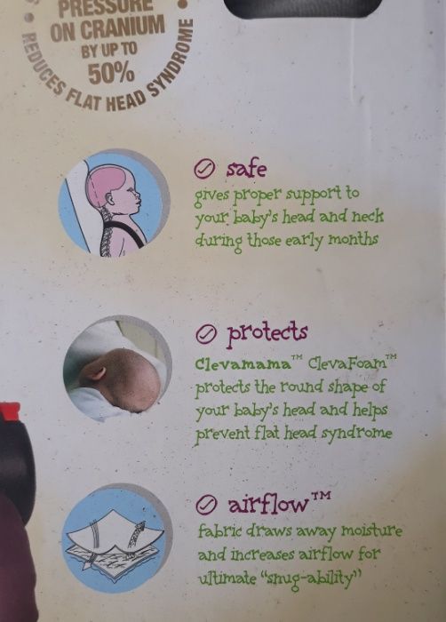 Suporte de cabeça e costas de bebé para cadeirinha automóvel