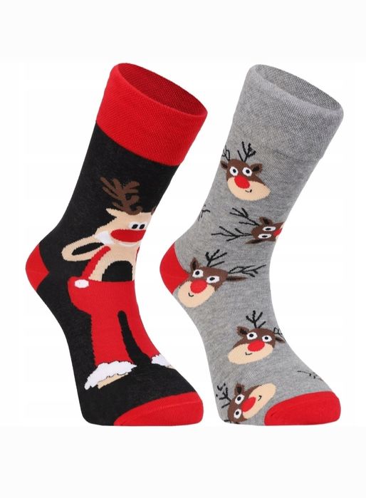 Skarpety 2 pary Bawełna Świąteczne męskie w renifery Moraj R. 43-45