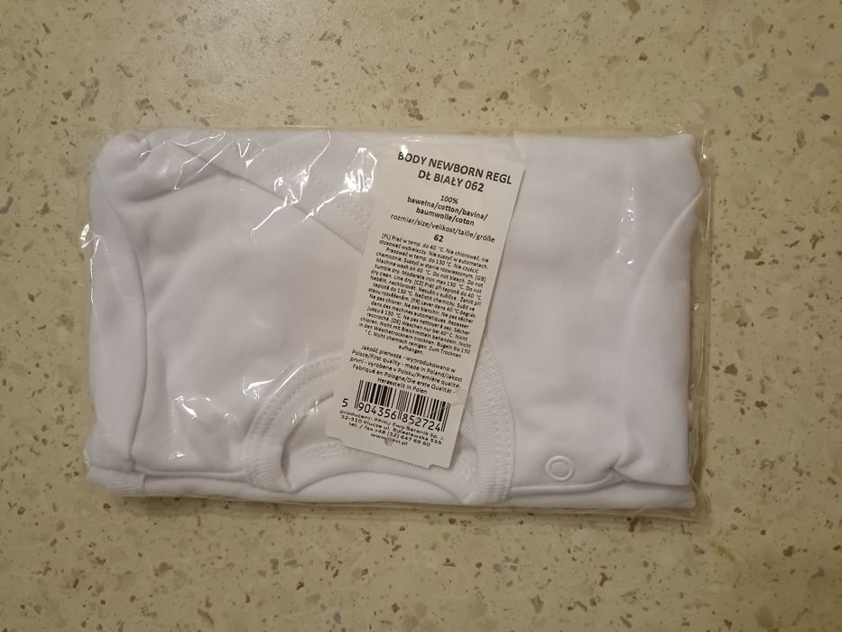 Body niemowlęce kopertowe białe Eevi rozm. 62