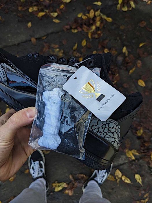 Чоловічі кросівки Nike Jordan 3 "Black Cat Luxe" Розміри 40-45