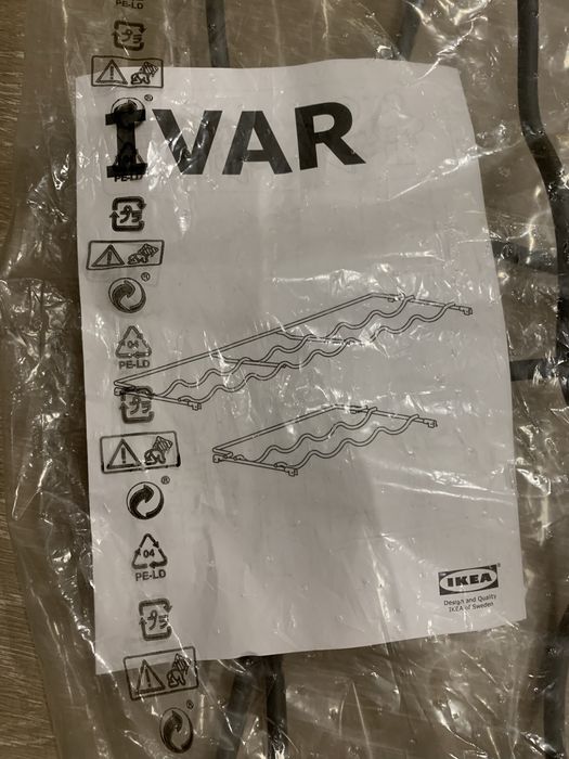 Trzy półki na butelki IVAR IKEA szary 83x30cm