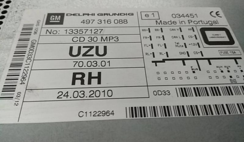 Rádio / auto-rádio OPEL Corsa D