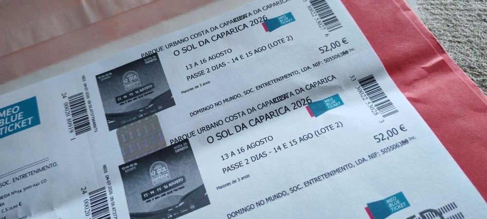 Bilhete Sol da Caparica Dia 15
