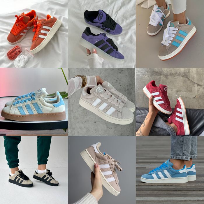 р36-45 Adidas Campus Grey Black White Red Green Beige