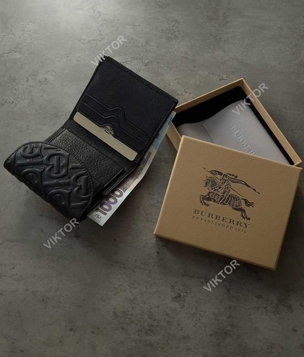 Кожаный женский маленький красивый кошелек Burberry. Шкіряний гаманець