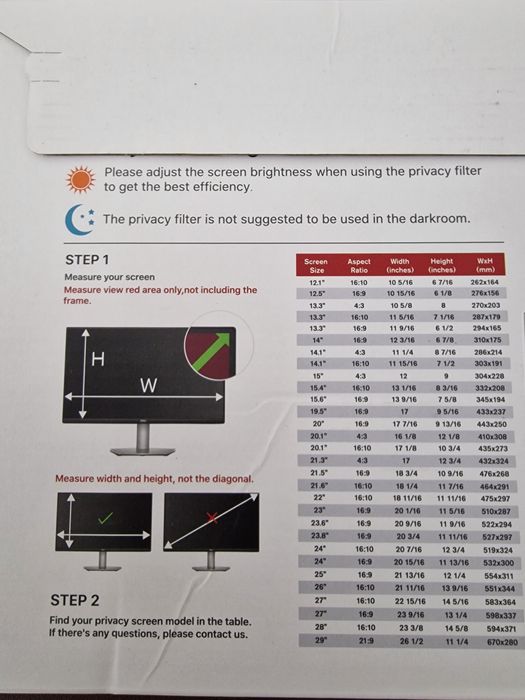 Película de proteção 14'' - Privacidade, UV e Brilho (Novo)