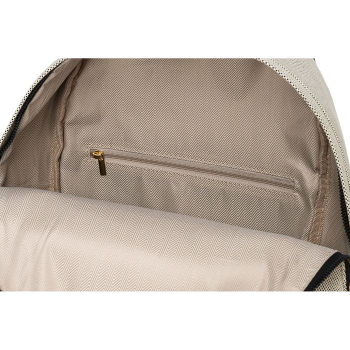 Plecak Damski PETERSON Miejski Skóra Tkanina PTN CAN-05 Beżowo-Czarny