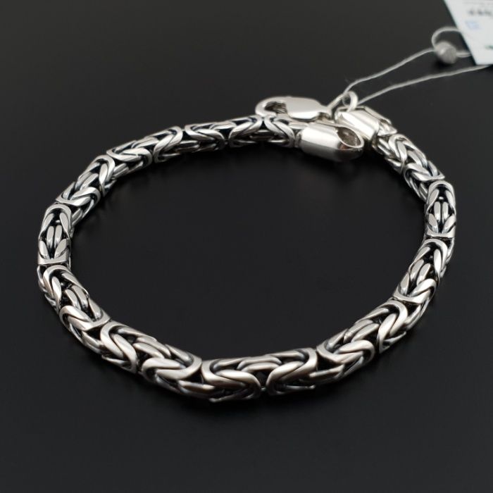 Чоловічий срібний браслет лисячий хвіст срібло візантия фокс 925 проба