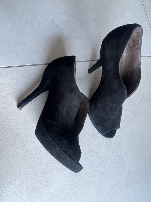 Czółenka włoskie  czarne skóra  37