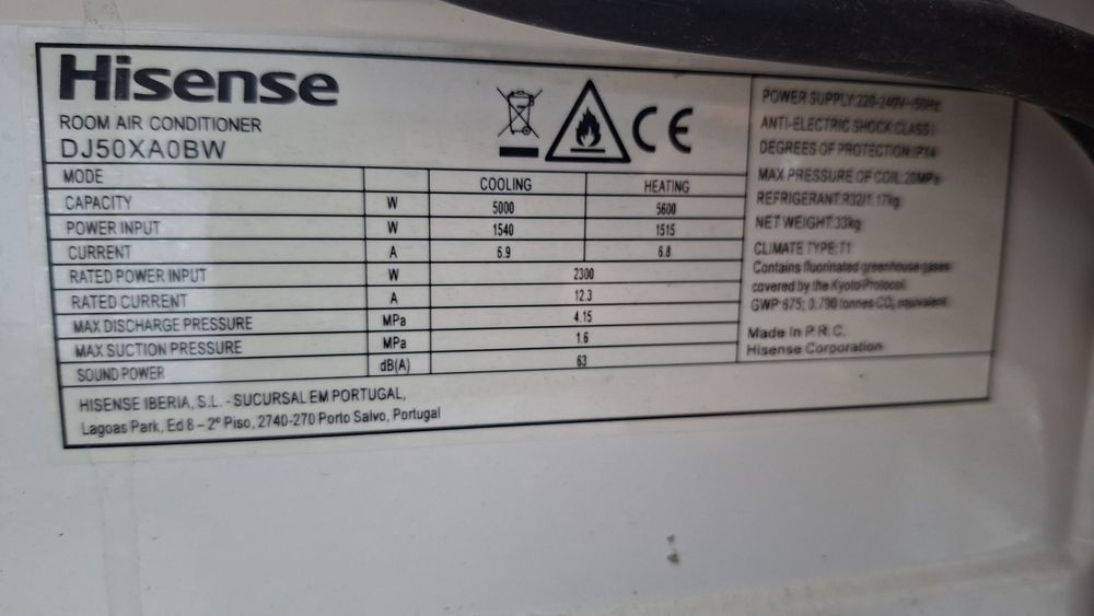 Ar Condicionado Hisense 18000btu