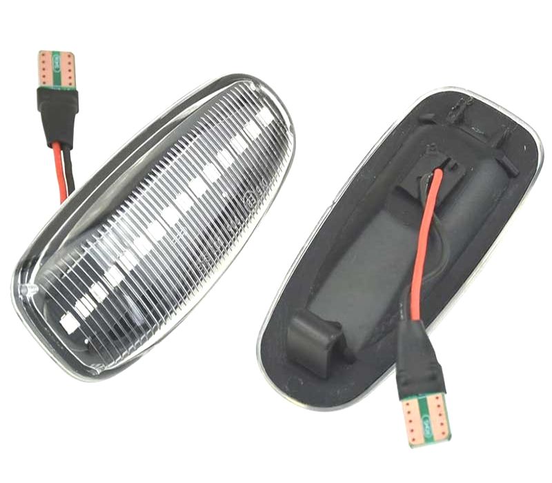 PISCAS LATERAIS LED DINÁMICO MERCEDES R170 R171 W163 W202 W210 W208 W638 FUNDO PRETO
