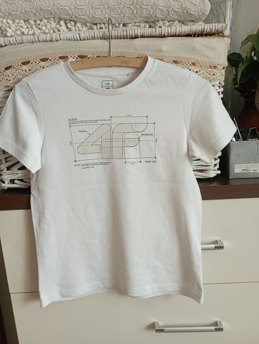 Bluzka biała t-shirt 4f