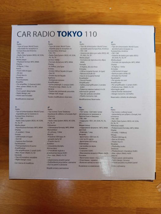 Radio samochodowe Blaupunkt Tokyo 110, USB SD AUX, 4x50W