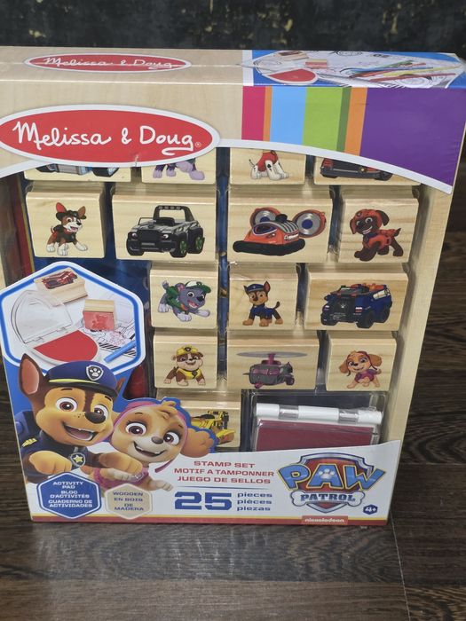 Psi patrol, zestaw drewnianychi pieczątek (PAW Patrol), 25 elementó