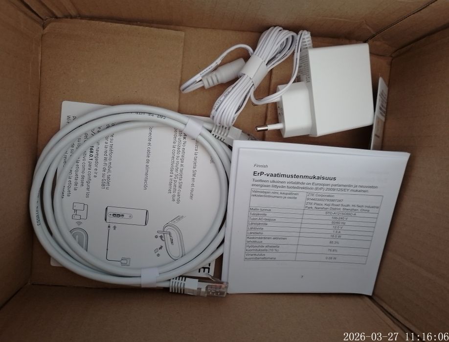 Router ZTE G5B1 5G WiFi 6 Novo – Internet Rápida com SIM