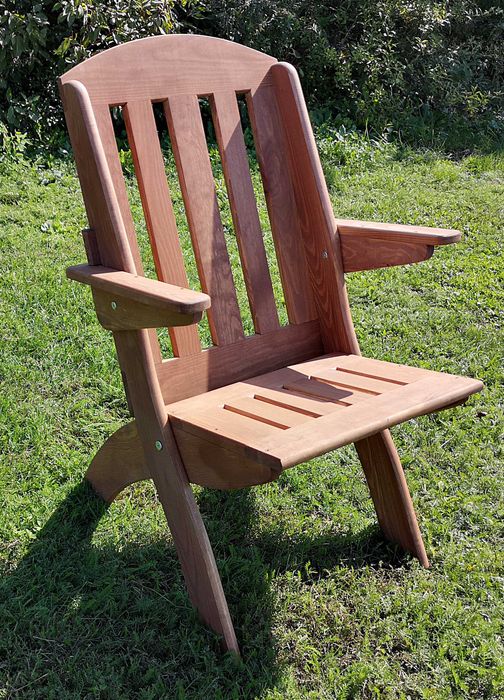 Meble ogrodowe drewniane, składane, 6 krzeseł + stół prostokąt X nr 2