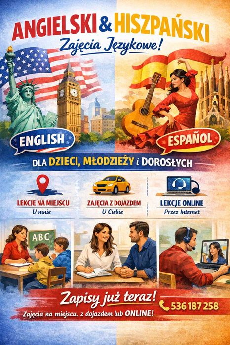 Korepetycje Angielski & Hiszpański – Bielany |Dojazd do ucznia, online
