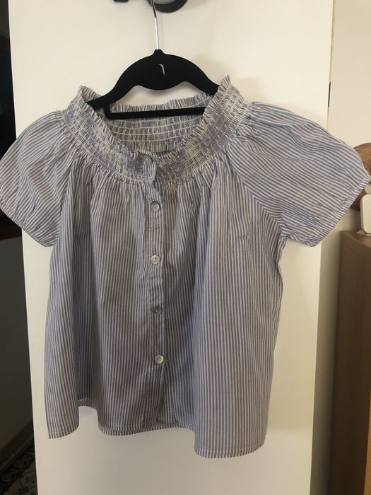 Blusa riscas azul e branco