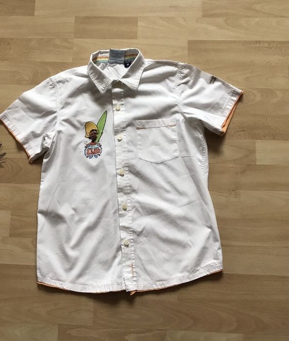 Біла Італійська соррчка, теніска, рубашка на ріст  140 -146 см