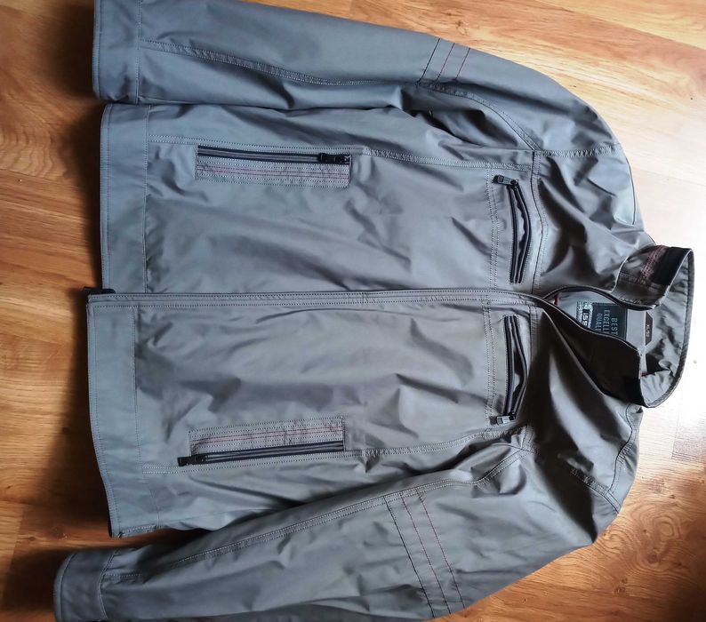 Męska kurtka ISSHO XL/52 przejściowa szaro-stalowa, elegancka