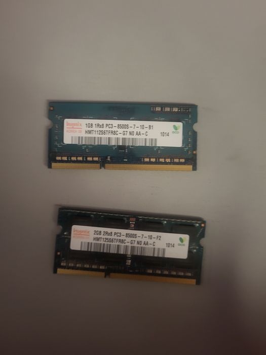 Sprzedam 2 kości Ram 2 +1 DDR3 3GB do laptopa TOSHIBA SATELLLITE C650