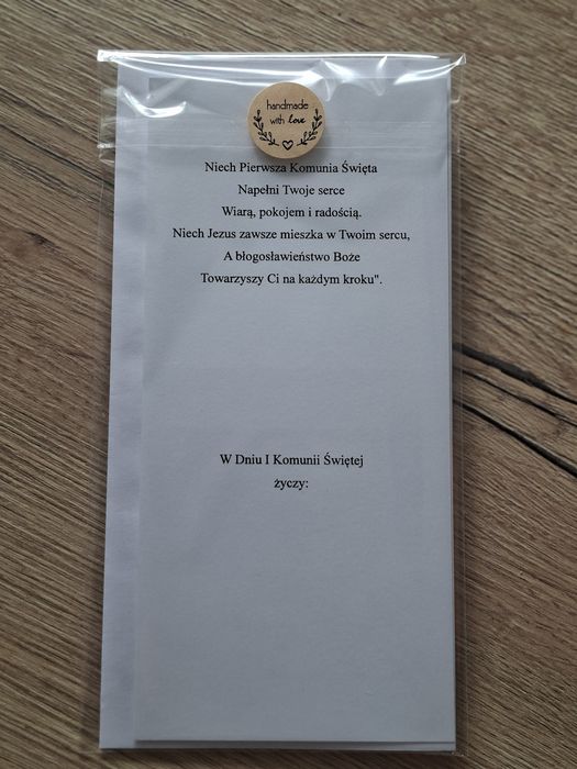 Kartka ręcznie robiona na Komunię