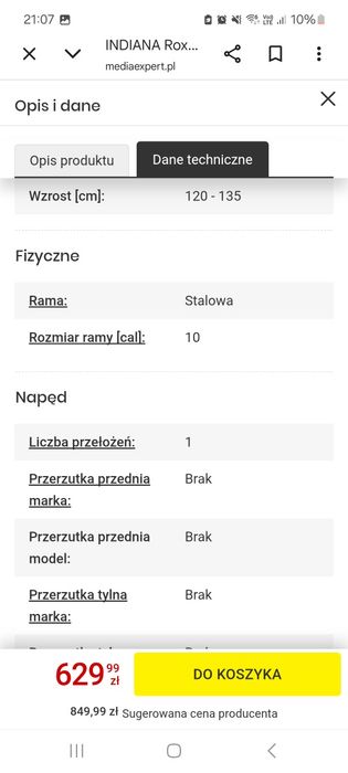 Rower dziecięcy indiana