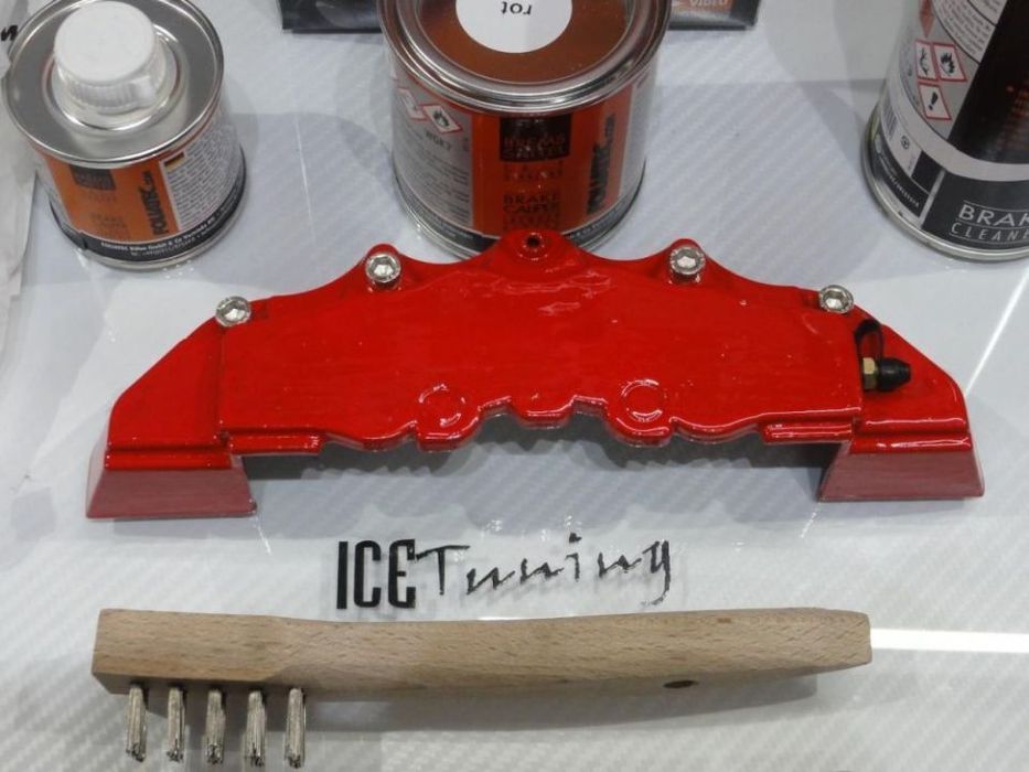 Tinta alta temperatura Foliatec de cor vermelho performance para bombas, pinças