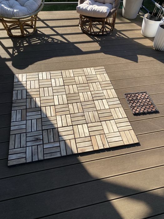 Deska tarasowa płytka drewniana mozaika 30x30