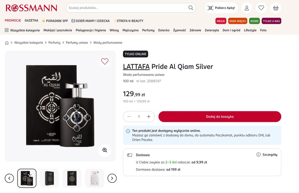 LATTAFA Pride Al Qiam Silver 100ml 95%+