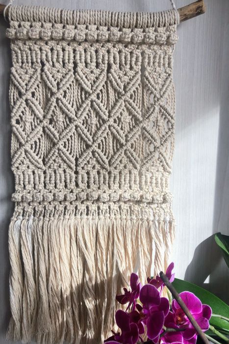 Панно макраме натуральне